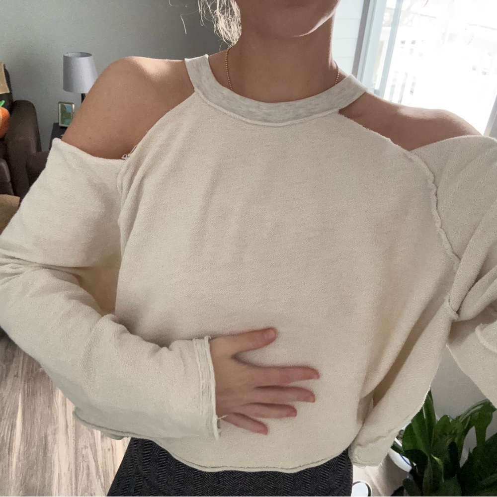 We The Free Cream Off-the-Shoulder Sweater